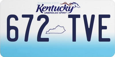 KY license plate 672TVE