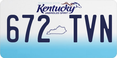 KY license plate 672TVN