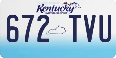 KY license plate 672TVU