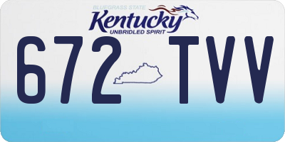 KY license plate 672TVV
