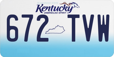 KY license plate 672TVW
