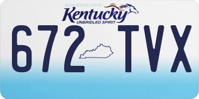 KY license plate 672TVX