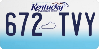 KY license plate 672TVY