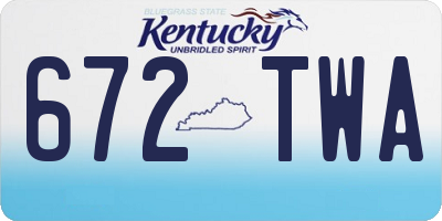 KY license plate 672TWA