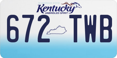 KY license plate 672TWB