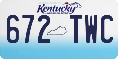 KY license plate 672TWC