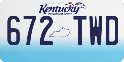 KY license plate 672TWD