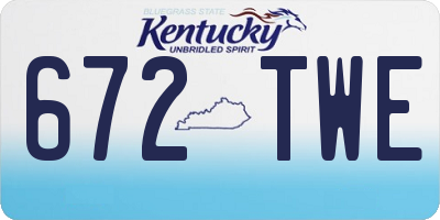 KY license plate 672TWE