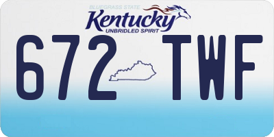 KY license plate 672TWF