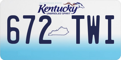 KY license plate 672TWI