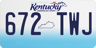 KY license plate 672TWJ