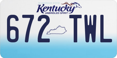 KY license plate 672TWL