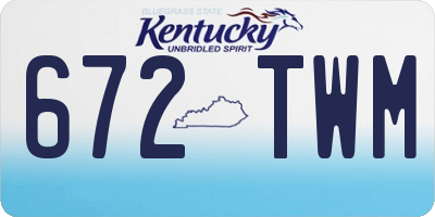 KY license plate 672TWM