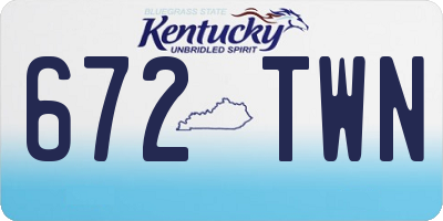 KY license plate 672TWN