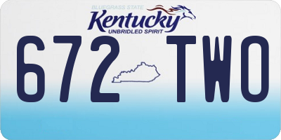KY license plate 672TWO