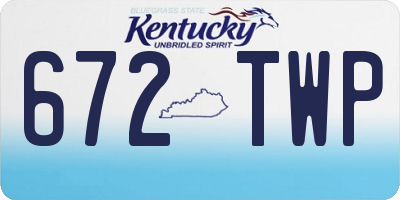 KY license plate 672TWP
