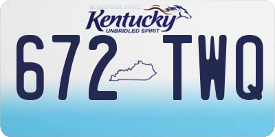 KY license plate 672TWQ