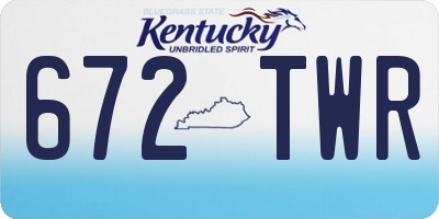 KY license plate 672TWR