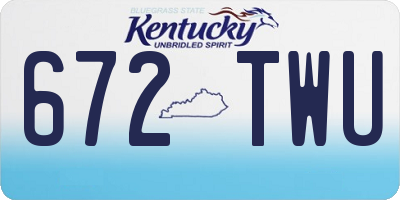 KY license plate 672TWU