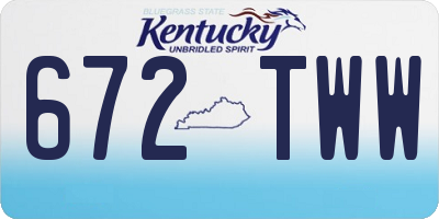 KY license plate 672TWW