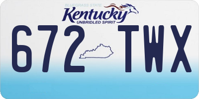 KY license plate 672TWX