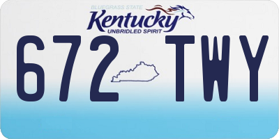 KY license plate 672TWY