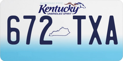 KY license plate 672TXA