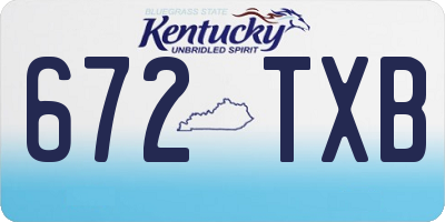 KY license plate 672TXB