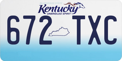 KY license plate 672TXC
