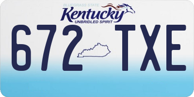 KY license plate 672TXE