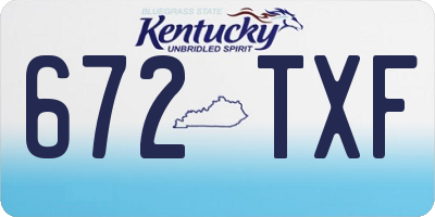 KY license plate 672TXF