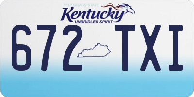 KY license plate 672TXI