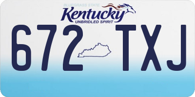 KY license plate 672TXJ