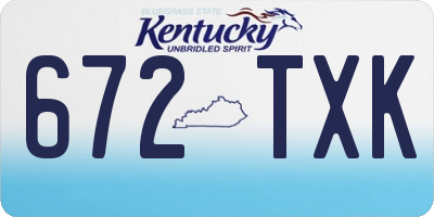 KY license plate 672TXK