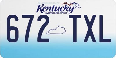 KY license plate 672TXL