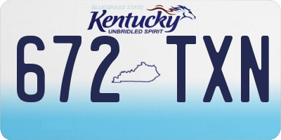 KY license plate 672TXN