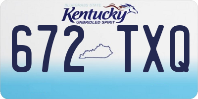 KY license plate 672TXQ