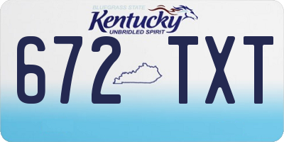KY license plate 672TXT