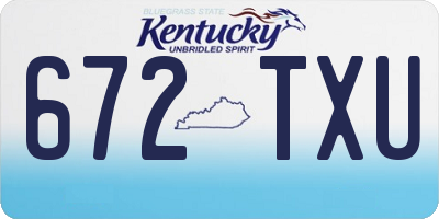 KY license plate 672TXU