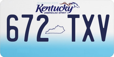 KY license plate 672TXV