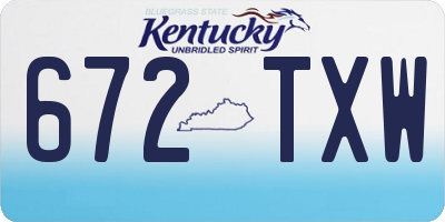 KY license plate 672TXW