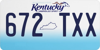 KY license plate 672TXX