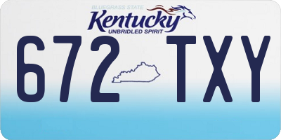 KY license plate 672TXY