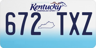 KY license plate 672TXZ