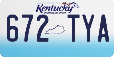 KY license plate 672TYA