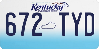 KY license plate 672TYD