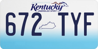 KY license plate 672TYF