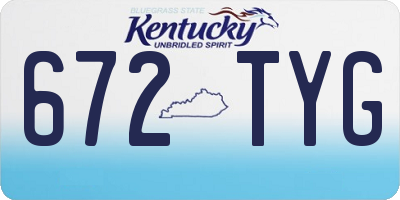 KY license plate 672TYG