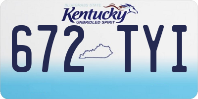 KY license plate 672TYI