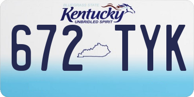 KY license plate 672TYK
